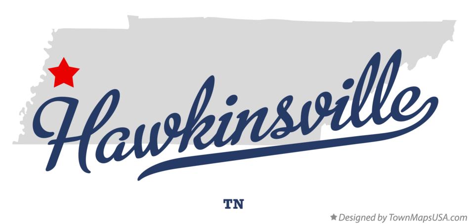 Map of Hawkinsville Tennessee TN