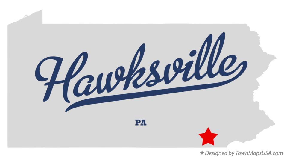 Map of Hawksville Pennsylvania PA