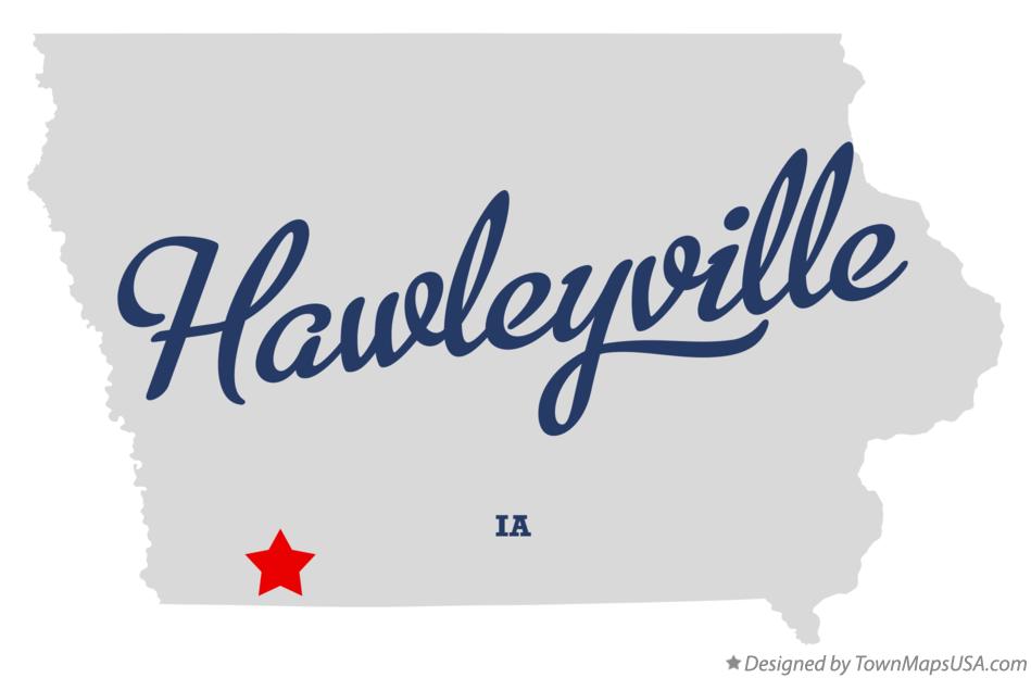 Map of Hawleyville Iowa IA