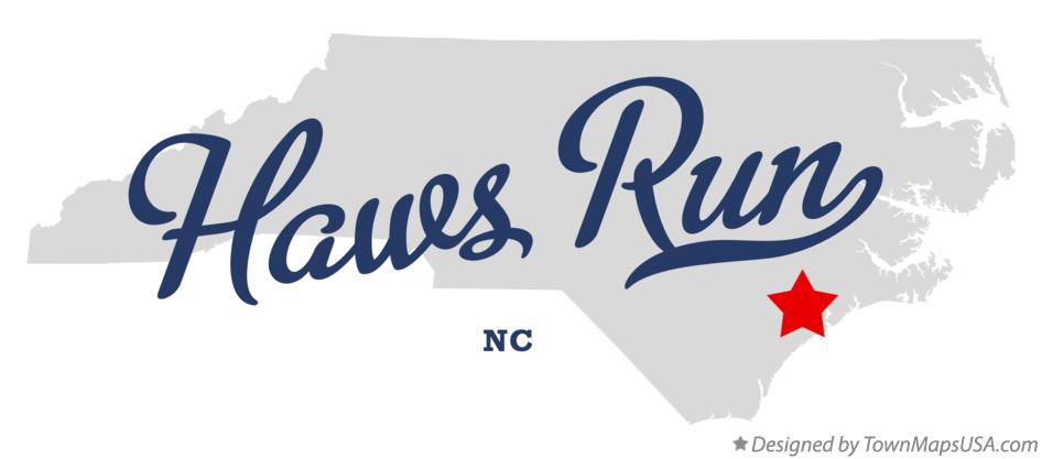 Map of Haws Run North Carolina NC