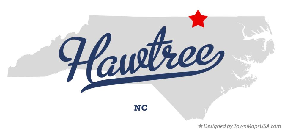 Map of Hawtree North Carolina NC