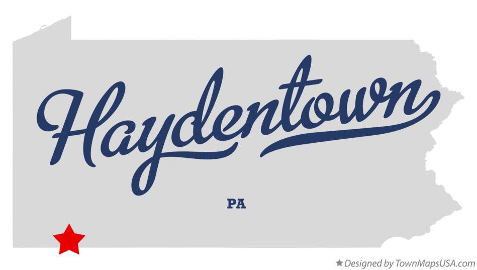 Map of Haydentown Pennsylvania PA