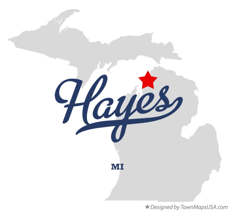 Map of Hayes Michigan MI