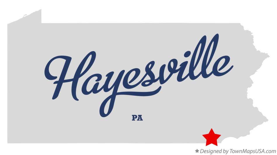 Map of Hayesville Pennsylvania PA