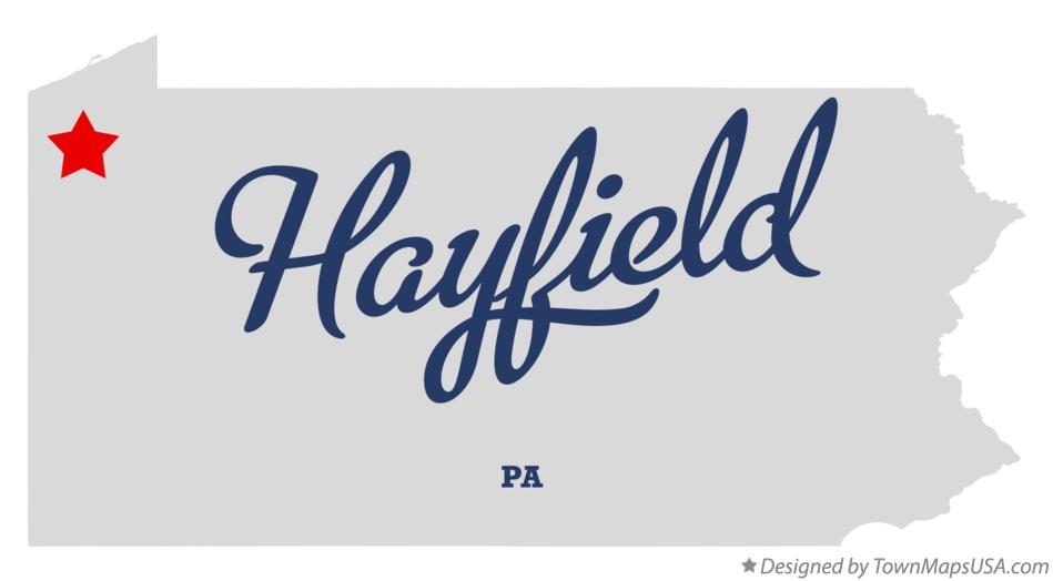 Map of Hayfield Pennsylvania PA