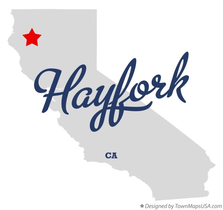 Map of Hayfork California CA