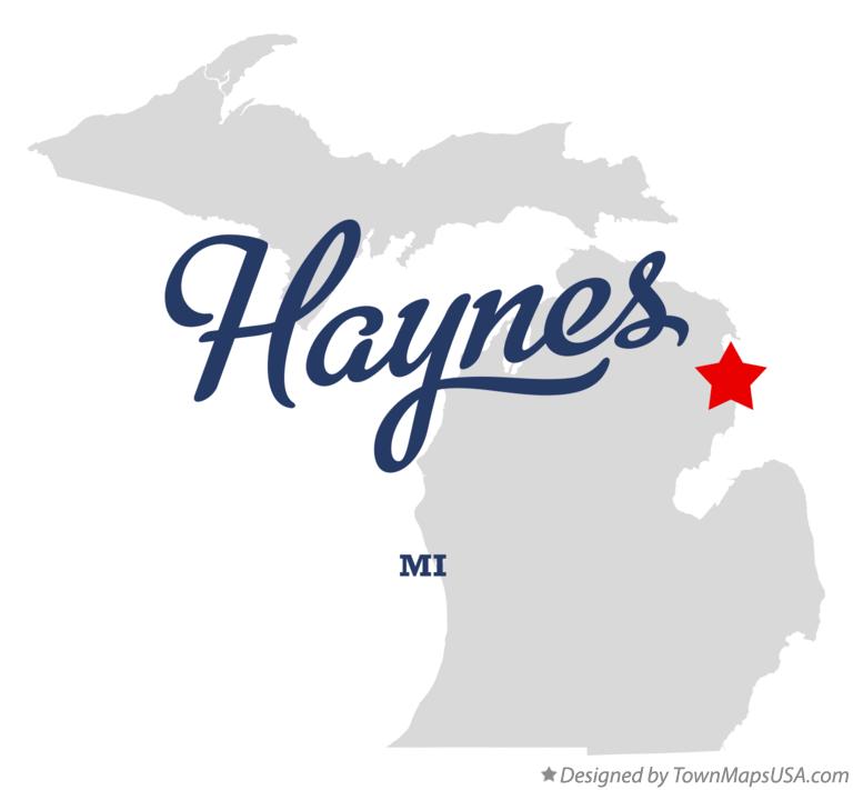 Map of Haynes Michigan MI
