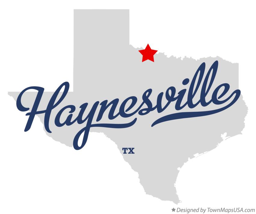 Map of Haynesville Texas TX