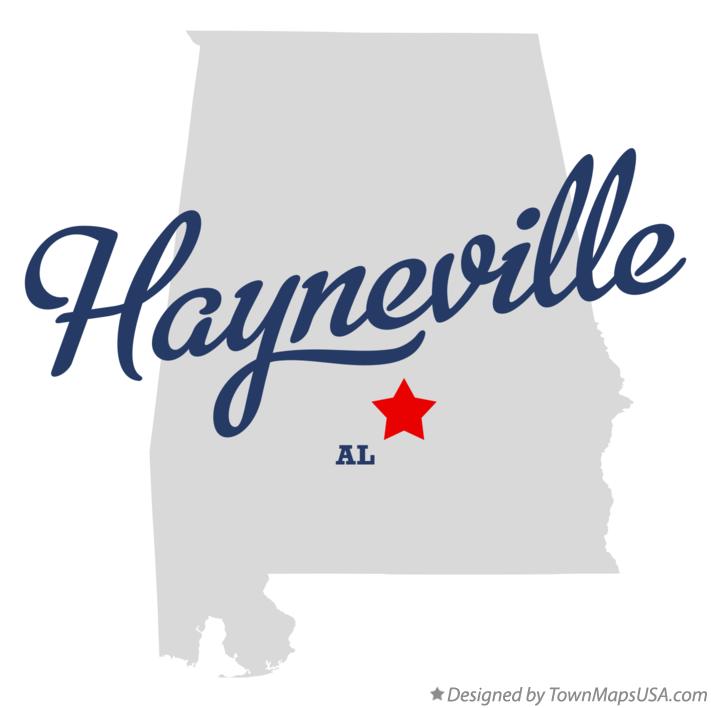 Map of Hayneville Alabama AL