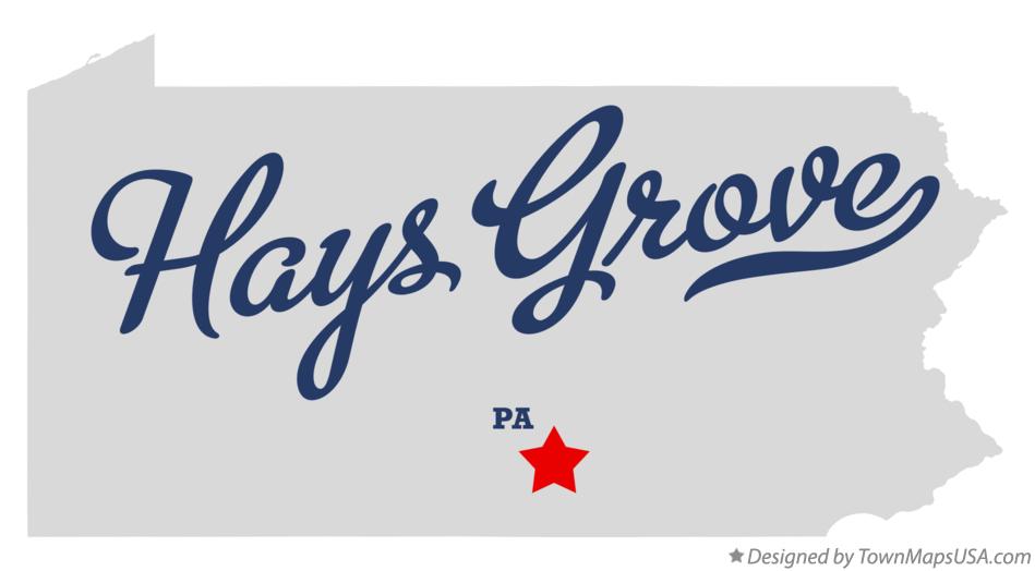 Map of Hays Grove Pennsylvania PA