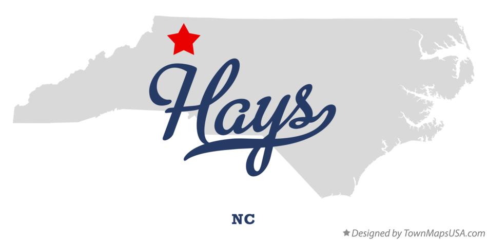Map of Hays North Carolina NC