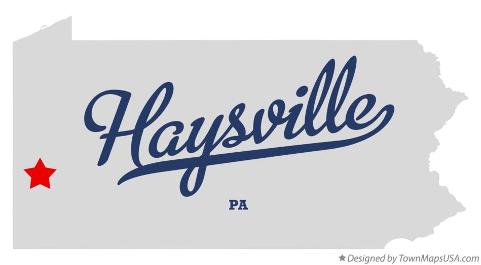 Map of Haysville Pennsylvania PA