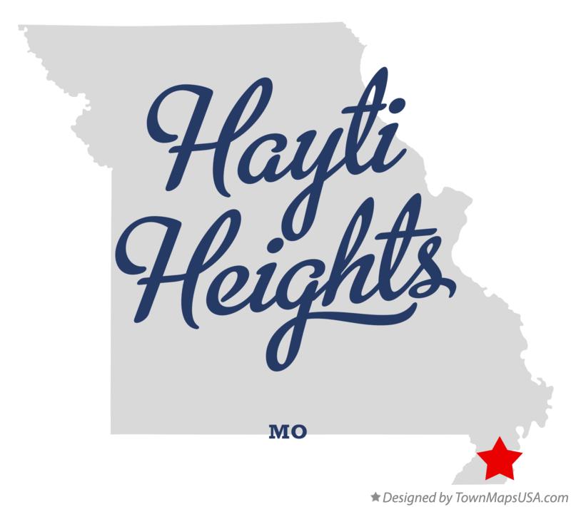 Map of Hayti Heights Missouri MO
