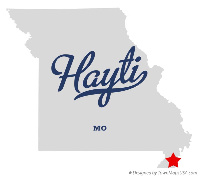 Map of Hayti Missouri MO
