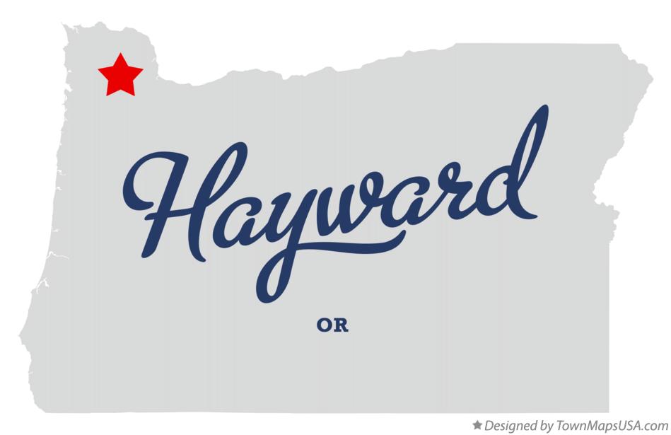 Map of Hayward Oregon OR