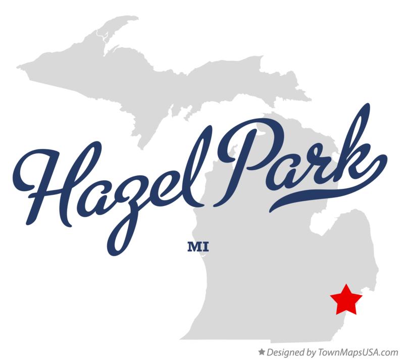 Map of Hazel Park Michigan MI