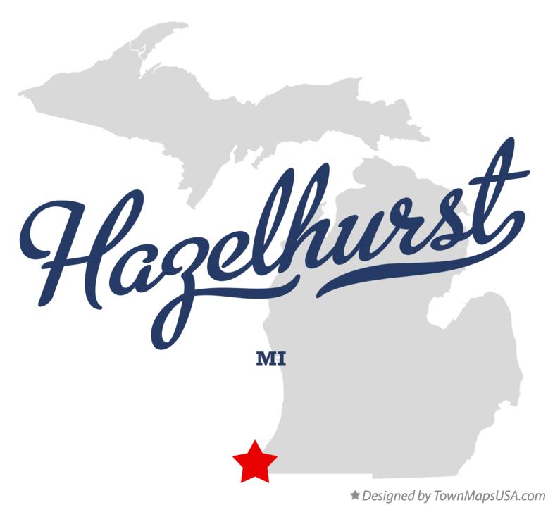 Map of Hazelhurst Michigan MI