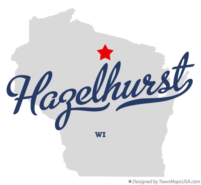 Map of Hazelhurst Wisconsin WI