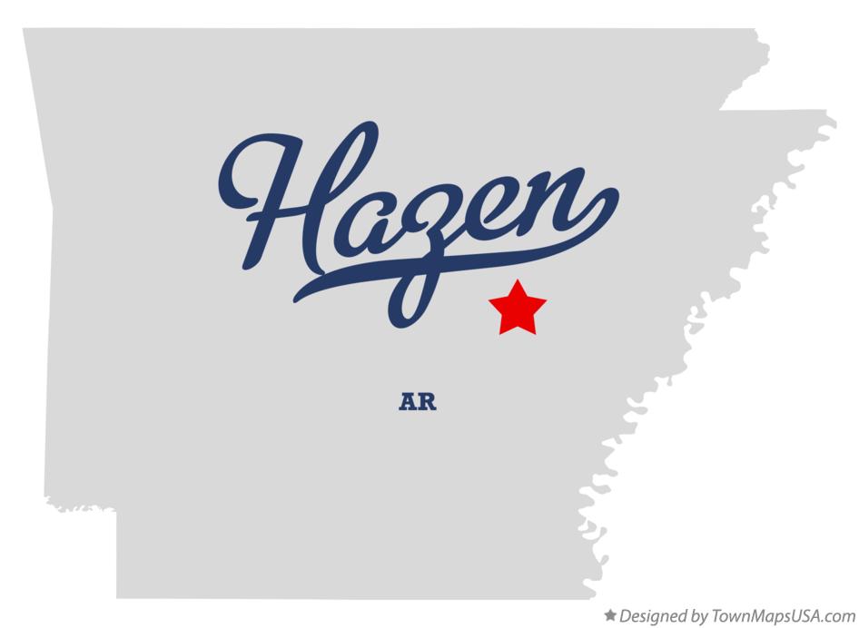 Map of Hazen Arkansas AR