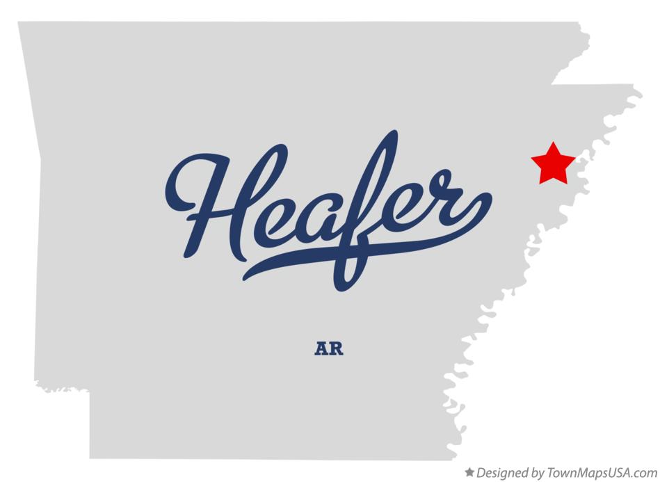 Map of Heafer Arkansas AR