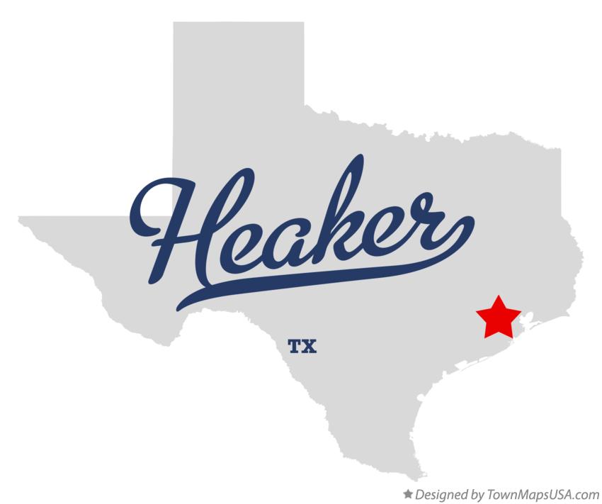 Map of Heaker Texas TX