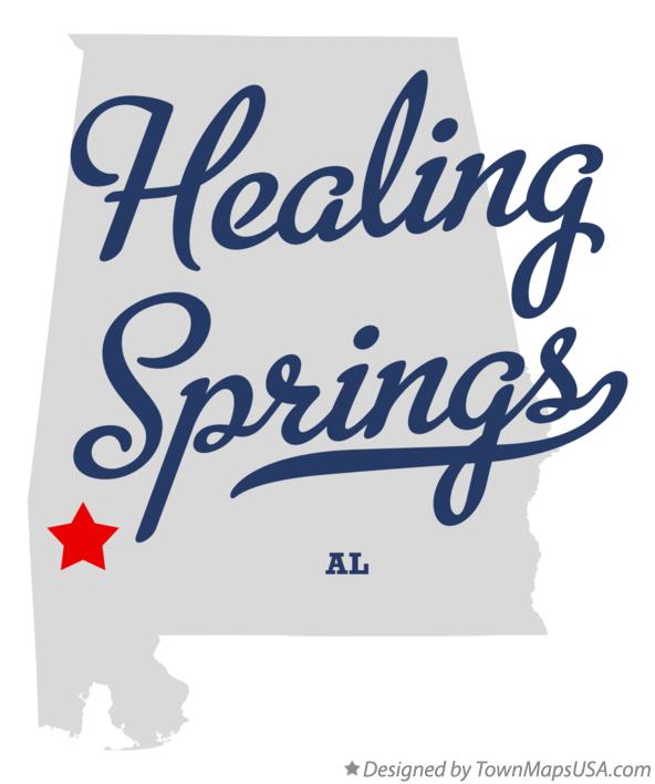 Map of Healing Springs Alabama AL