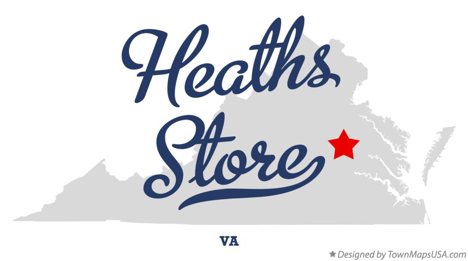 Map of Heaths Store Virginia VA