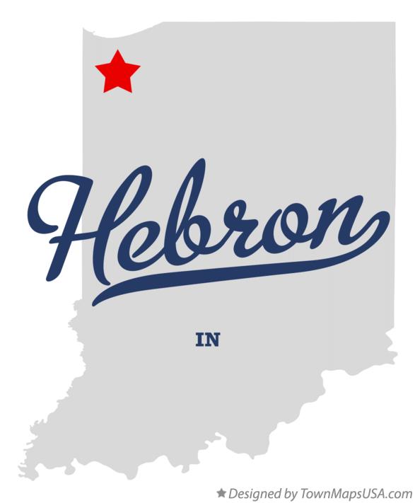 Map of Hebron Indiana IN