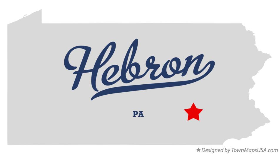 Map of Hebron Pennsylvania PA