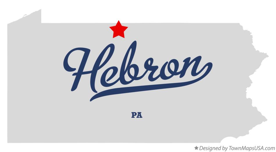 Map of Hebron Pennsylvania PA