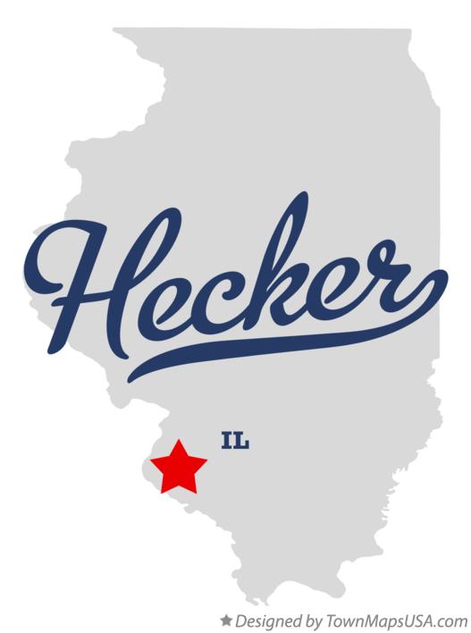 Map of Hecker Illinois IL