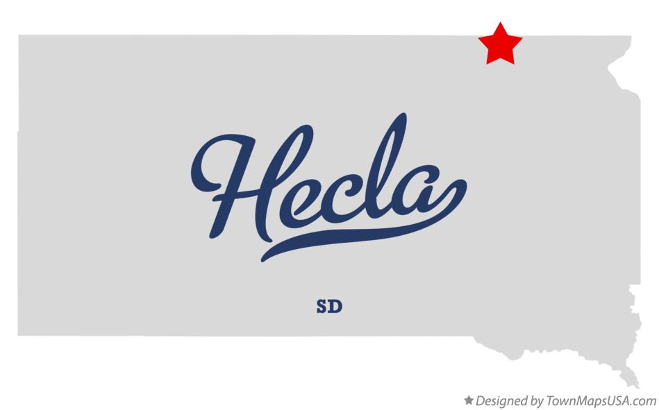 Map of Hecla South Dakota SD