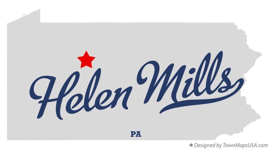 Map of Helen Mills Pennsylvania PA