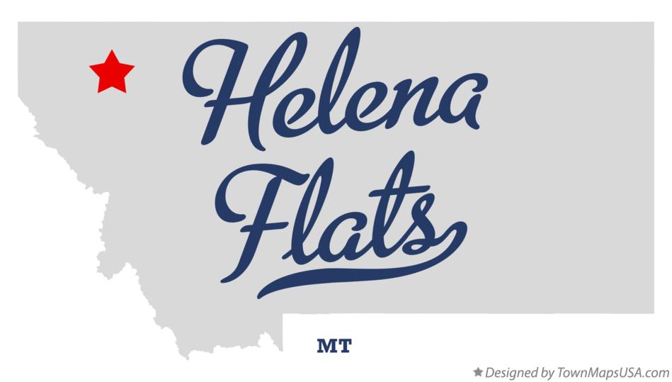 Map of Helena Flats Montana MT