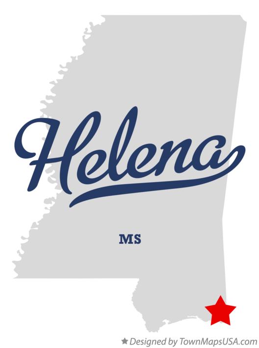 Map of Helena Mississippi MS