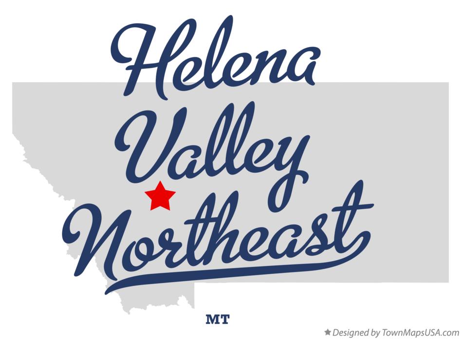 Map of Helena Valley Northeast Montana MT