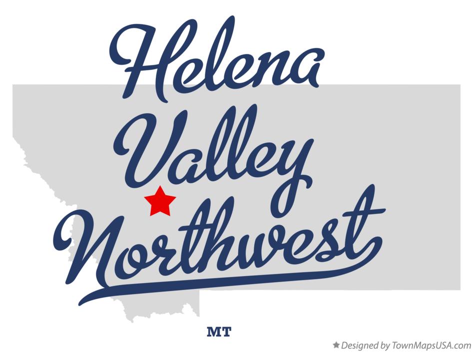 Map of Helena Valley Northwest Montana MT