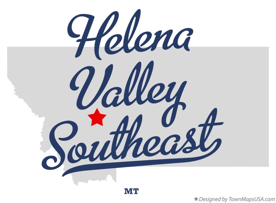 Map of Helena Valley Southeast Montana MT
