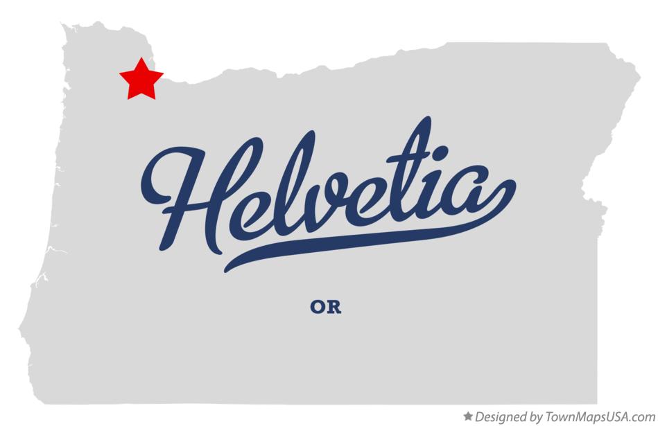 Map of Helvetia Oregon OR