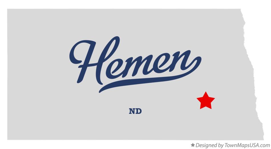 Map of Hemen North Dakota ND