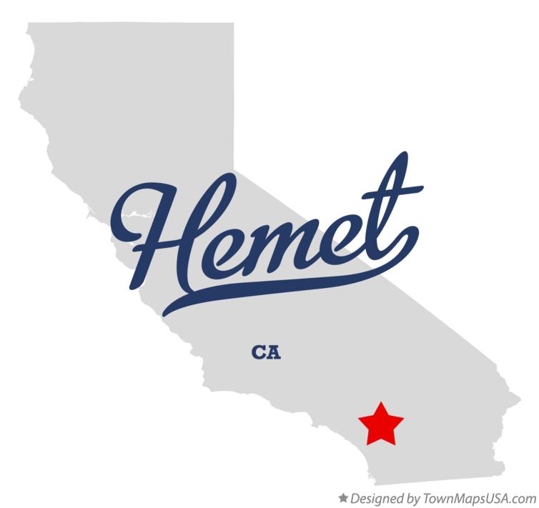 Map of Hemet California CA