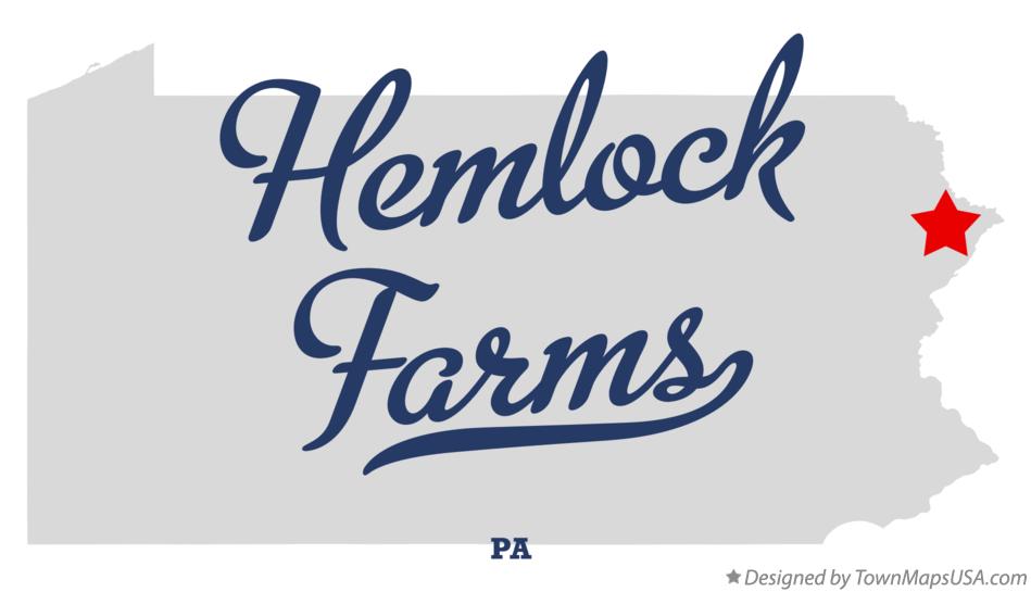 Map of Hemlock Farms Pennsylvania PA