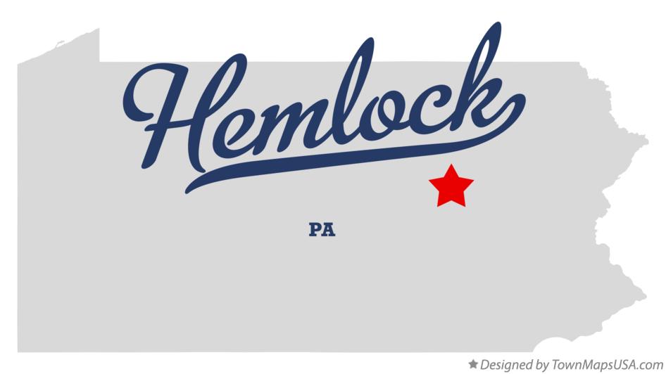Map of Hemlock Pennsylvania PA