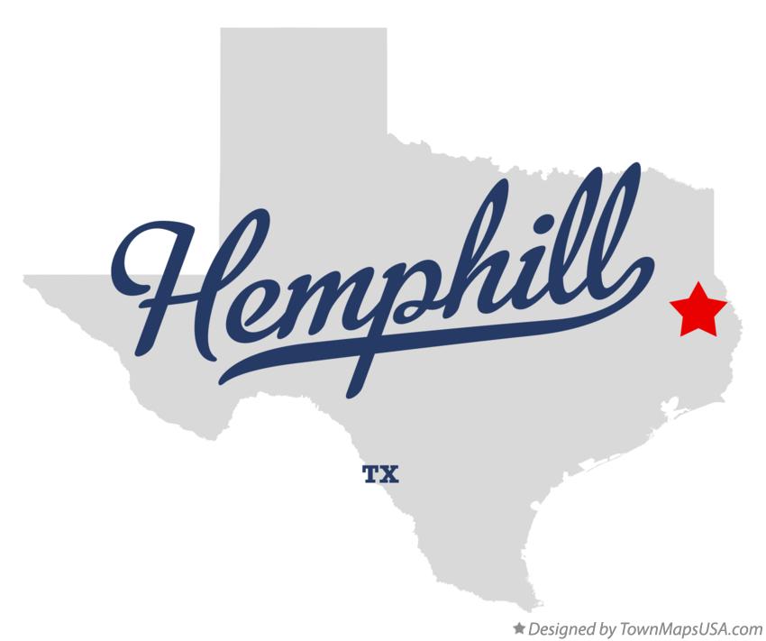 Map of Hemphill Texas TX