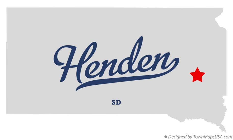 Map of Henden South Dakota SD