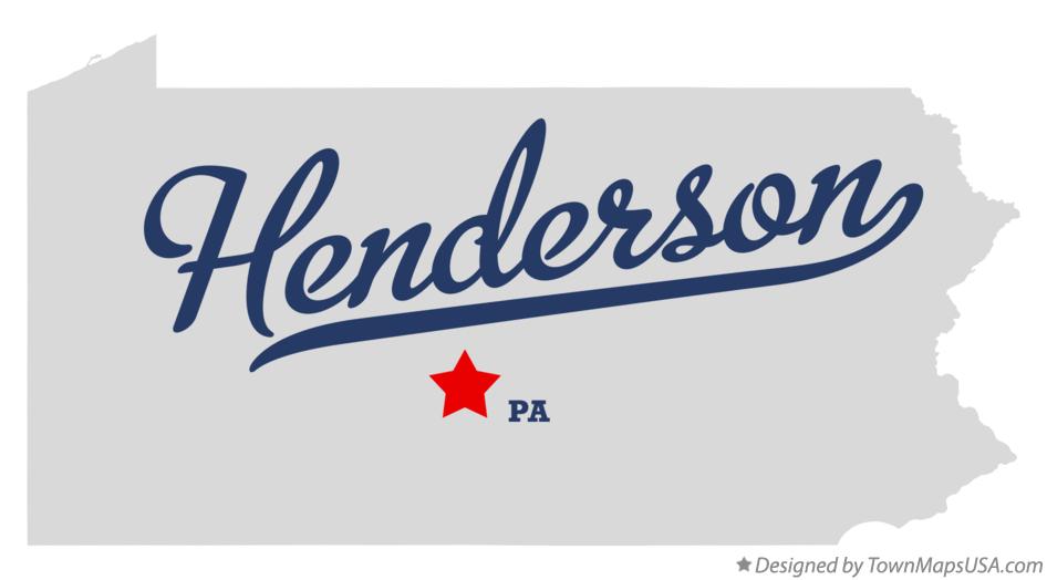 Map of Henderson Pennsylvania PA