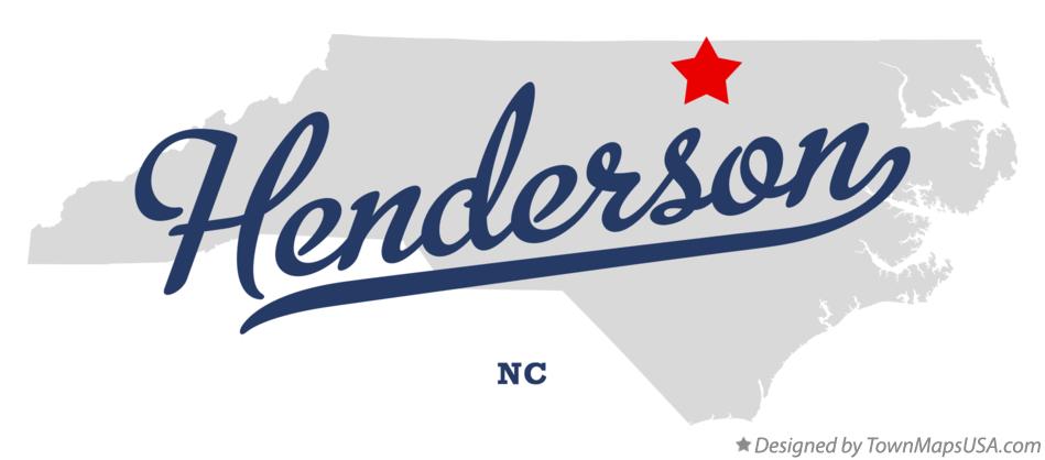 Map of Henderson North Carolina NC