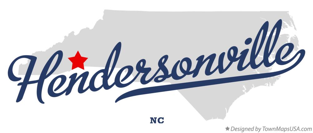 Map of Hendersonville North Carolina NC