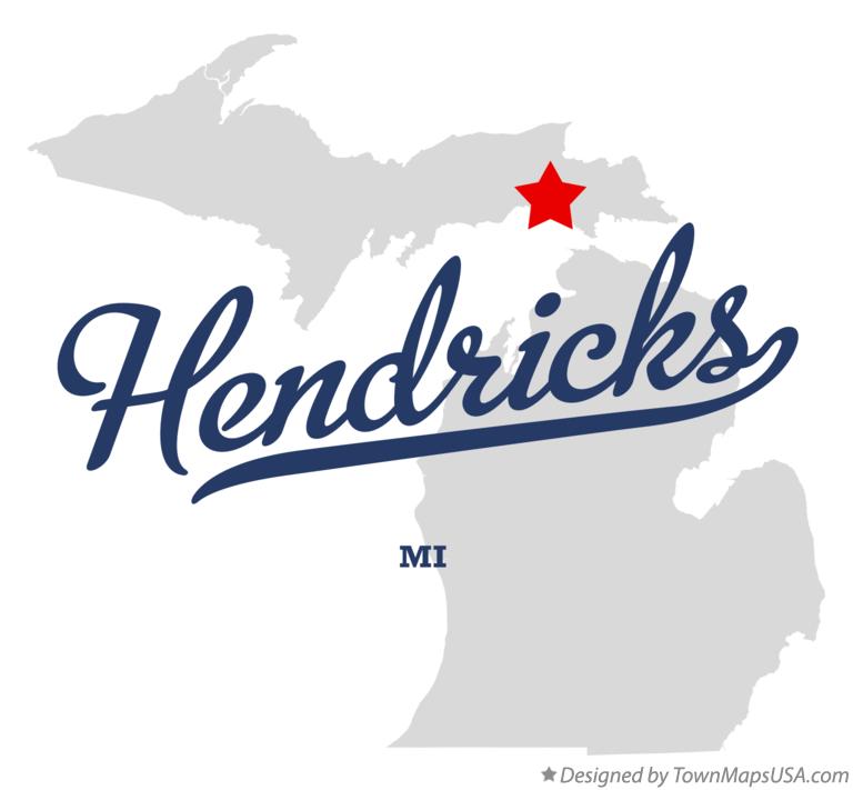 Map of Hendricks Michigan MI
