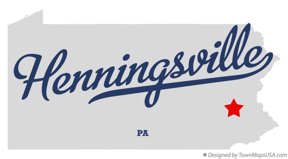 Map of Henningsville Pennsylvania PA